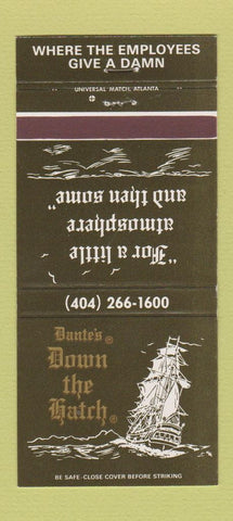 Matchbook Cover - Dante's Down the Hatch Atlanta GA 30 Strike