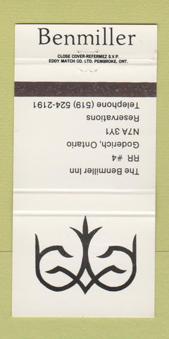 Matchbook Cover - Benmiller Inn Goderich ON 30 Strike