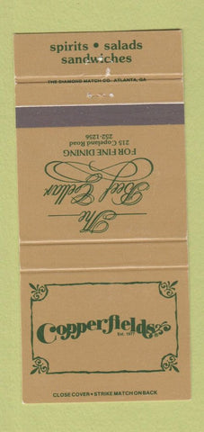 Matchbook Cover - Copperfields Restaurant  Atlanta GA 30 Strike