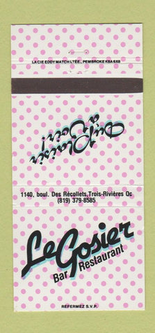 Matchbook Cover - Le Gosier Restaurant Trois Rivieres QC 30 Strike