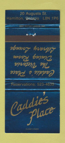 Matchbook Cover - Caddie's Place Hamilton ON 30 Strike