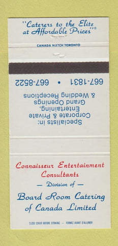 Matchbook Cover - Connaisseur Entertainment Canada Toronto? 30 Strike