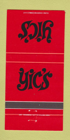Matchbook Cover - Yic's Dining Lounge North Vancouver BC 30 Strike