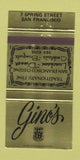 Matchbook Cover - Gino's Restaurant San Francisco CA 30 Strike