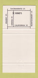 Matchbook Cover - Gino's Restaurant San Francisco CA 30 Strike