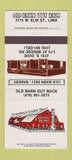 Matchbook Cover - Old Barn Out Back Restaurant Lima OH 30 Strike