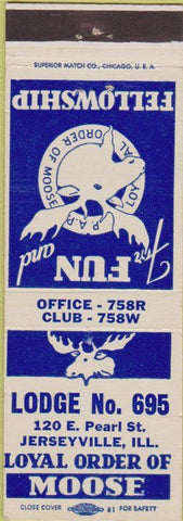 Matchbook Cover - Matchbook Cover Moose Lodge Jerseyville IL