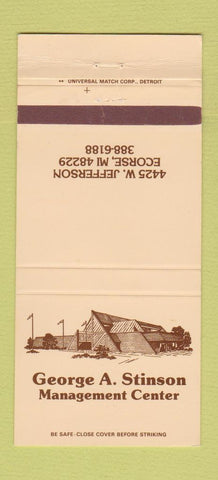 Matchbook Cover - George Stinson Management Center Ecorse MI CREASES 30 Strike