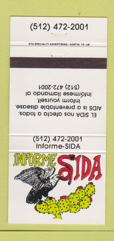 Matchbook Cover - Informe Sida HIV AIDS Awareness 30 Strike