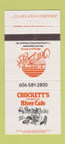 Matchbook Cover - Crockett's American River Cafe Newport KY 30 Strike