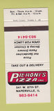 Matchbook Cover - Pieronio's Pizza Naperville IL 30 Strike