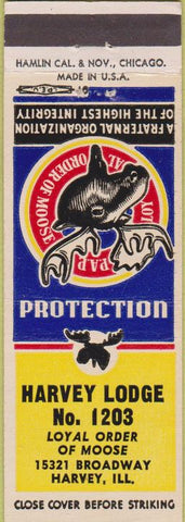 Matchbook Cover - Matchbook Cover Moose Lodge Harvey IL
