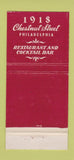 Matchbook Cover - 1918 Chestnut Street Philadelphia PA 30 Stick