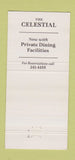 Matchbook Cover - The Celestial Restaurant Cincinnati OH 30 Strike