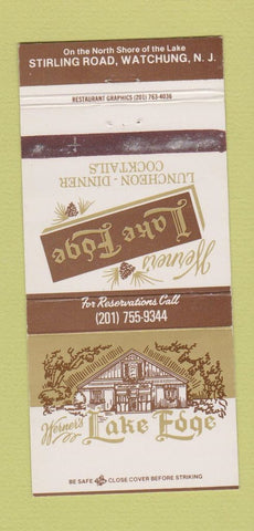 Matchbook Cover - Werner's Lake Edge Watchung NJ 30 Strike