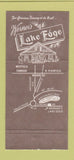 Matchbook Cover - Werner's Lake Edge Watchung NJ 30 Strike