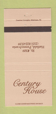 Matchbook Cover - Century House Hatfield PA 30 Strike