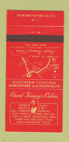 Matchbook Cover - Aunt Fanny's Cabin Smyrna GA 30 Strike