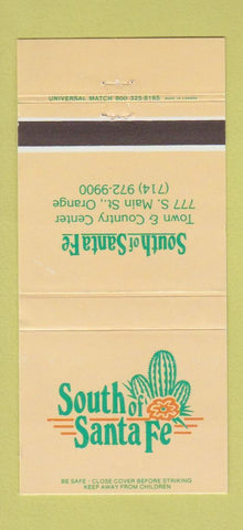 Matchbook Cover - South of Santa Fe Orange CA? 30 Strike