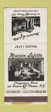 Matchbook Cover - Maison Lafitte Briarcliff Manor NY WEAR 30 Stick