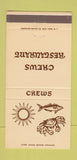 Matchbook Cover - Crews Restaurant Brunswick Jekyll Island GA 30 Strike