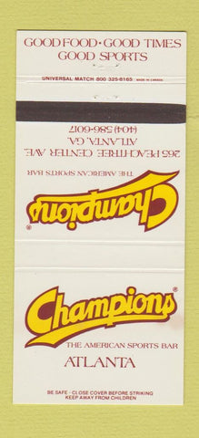 Matchbook Cover - Champions Sports Bar Atlanta GA 30 Strike