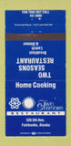 Matchbook Cover - Two Seasons Restaurant Fairbanks AK 30 Strike