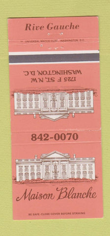 Matchbook Cover - Maison Blanche Washington DC 30 Strike