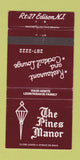 Matchbook Cover - The Pines Manor Restaurant Edison NJ 30 Strike
