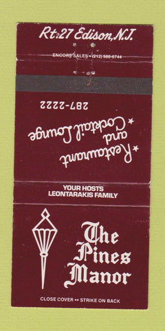 Matchbook Cover - The Pines Manor Restaurant Edison NJ 30 Strike