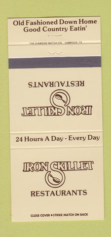 Matchbook Cover Iron Skillet Restaurants Weatherford Pharr El Paso TX 30 Strike
