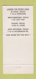 Matchbook Cover Iron Skillet Restaurants Weatherford Pharr El Paso TX 30 Strike