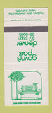 Matchbook Cover - Govnr's Park Denver Colorado  30 Strike