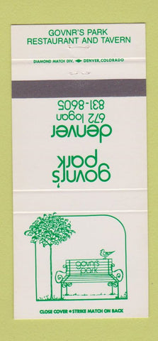 Matchbook Cover - Govnr's Park Denver Colorado  30 Strike