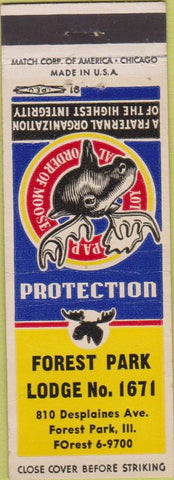 Matchbook Cover - Matchbook Cover Moose Lodge Forest Park IL WEAR