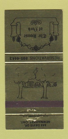 Matchbook Cover - The House of York Newmarket ON 30 Strike