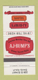 Matchbook Cover - AJ Bumps Saloon Davis CA 30 Strike