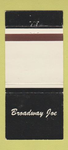 Matchbook Cover - Broadway Joe New York City WEAR 30 Strike