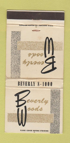 Matchbook Cover - Beverly Woods Chicago IL restaurant WORN 30 Strike