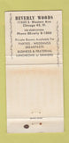 Matchbook Cover - Beverly Woods Chicago IL restaurant WORN 30 Strike