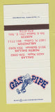 Matchbook Cover - Gas Pipe Dallas Austin Arlington TX 30 Strike