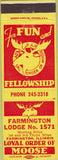 Matchbook Cover - Matchbook Cover Moose Lodge Farmington IL