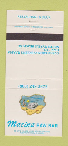Matchbook Cover - Marina Raw Bar North Myrtle Beach SC 30 Strike