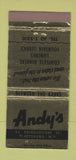 Matchbook Cover - Andy's Restaurant Plattsburg NY 30 Strike