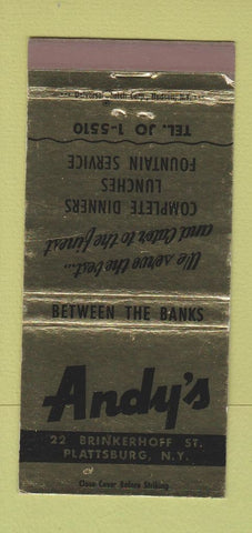 Matchbook Cover - Andy's Restaurant Plattsburg NY 30 Strike