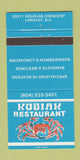 Matchbook Cover - Kodiak Restaurant Langley BC 30 Strike