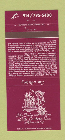 Matchbook Cover - Ship Lantern Inn Milton NY 30 Strike