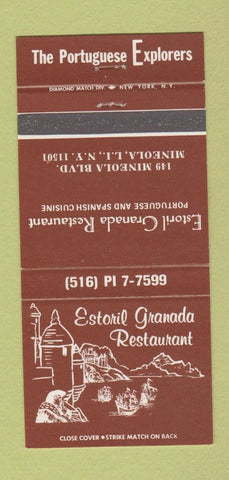 Matchbook Cover - Estoril Granada Restaurant Portuguese Mineola LI NY 30 Strike