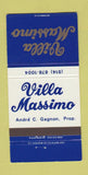 Matchbook Cover - Villa Massimo Brossard QC 30 Strike