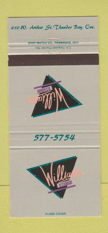 Matchbook Cover - Williams Restaurant Thunder Bay ON 30 Strike